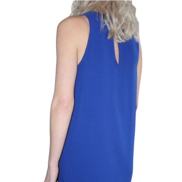 FIFTEEN TWENTY Dress Shift Wrap Blue‎ Sleeveless Short Open Back Flowy S - Picture 3 of 16